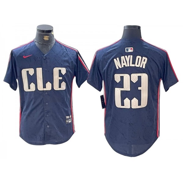 Cleveland Guardians #23 Bo Naylor Navy 2024 City Connect Limited Jersey