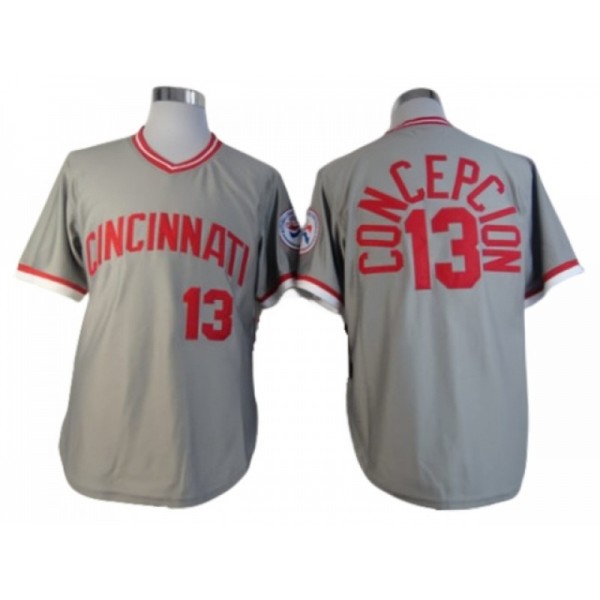 Cincinnati Reds #13 Dave Concepcion Gray 1976 Throwback Jersey