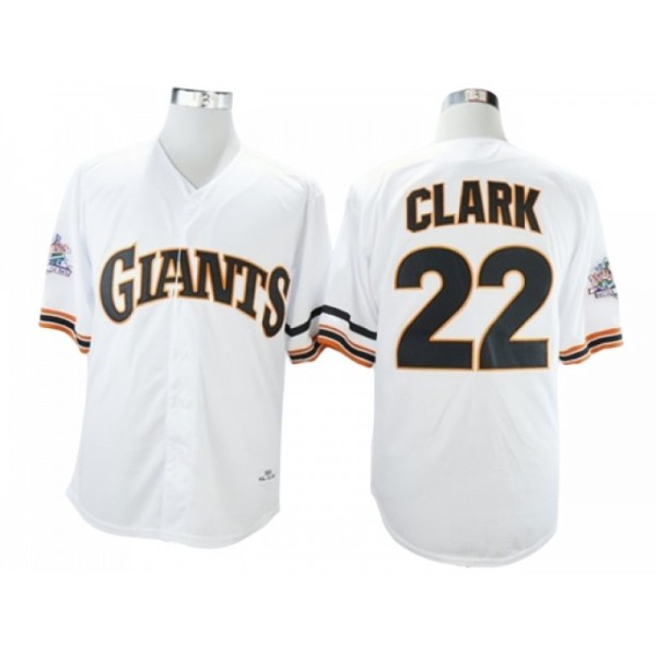 San Francisco Giants #22 Will Clark White 1989 Throwback Jersey