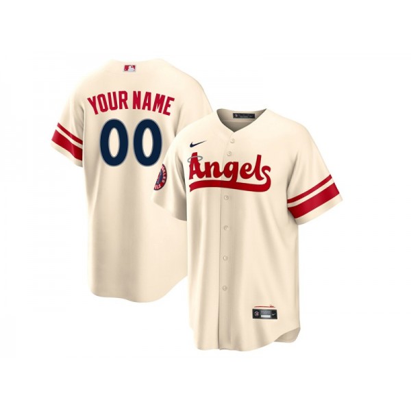 Los Angeles Angels #00 Cream City Connect Cool Base Custom Jersey