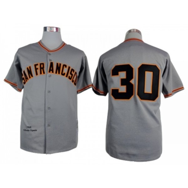 San Francisco Giants #30 Orlando Cepeda Gray 1962 Throwback Jersey