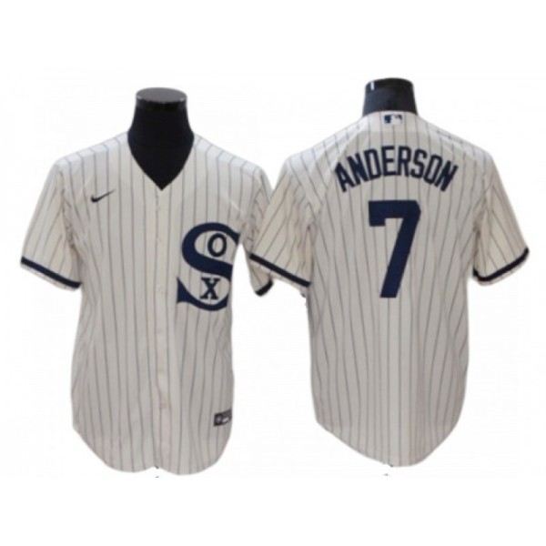 Chicago White Sox #7 Tim Anderson White Field of Dreams Cool Base Player Name Jersey