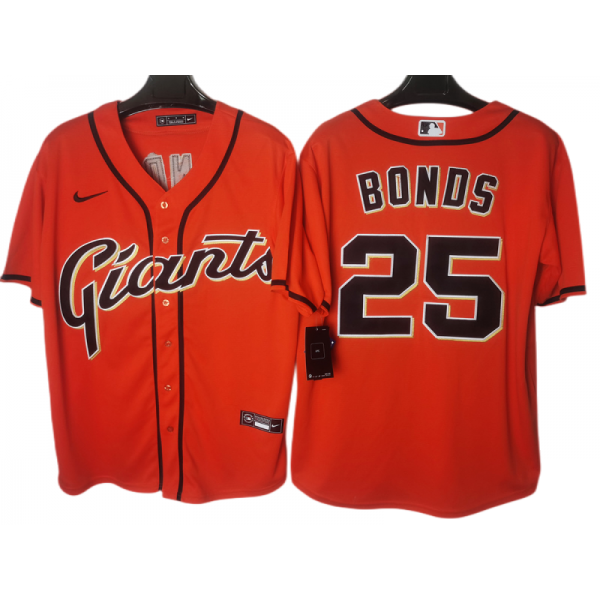 San Francisco Giants #25 Barry Bonds Orange Cool Base Jersey