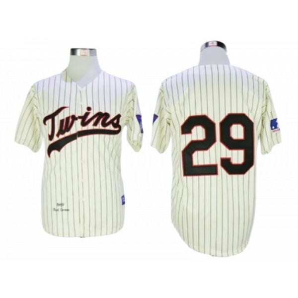 Minnesota Twins #29 Rod Carew Cream Stripe 1969 Throwback Jersey