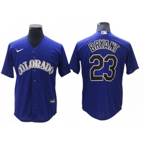 Colorado Rockies #23 Kris Bryant Purple Alternate Cool Base Jersey