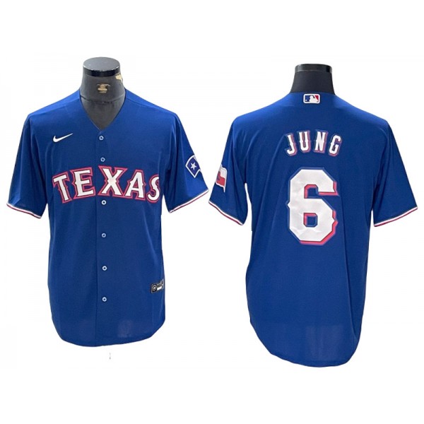 Texas Rangers #6 Josh Jung Royal Blue Cool Base Jersey