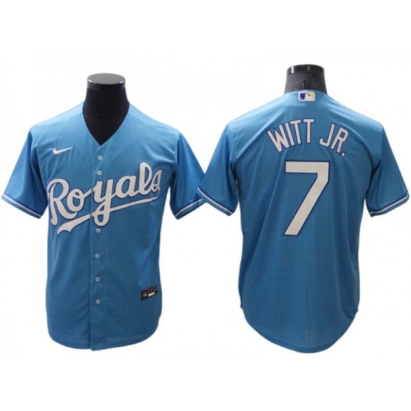 Kansas City Royals #7 Bobby Witt Jr. Light Blue Cool Base Jersey