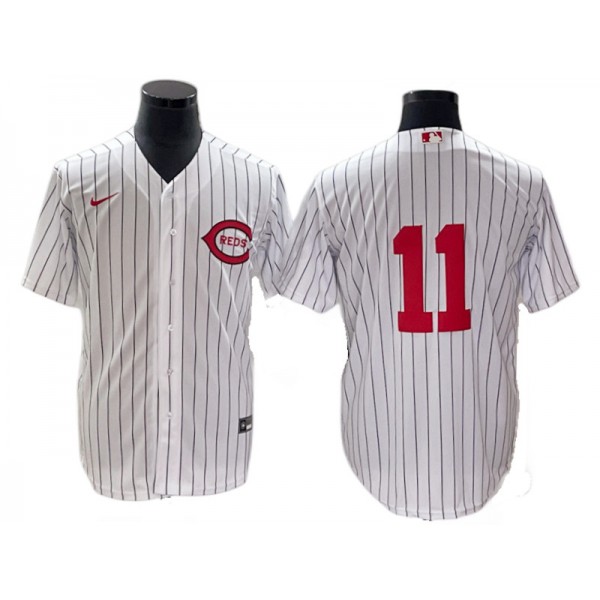 Cincinnati Reds #11 Barry Larkin White At Field Of Dreams Game Jersey