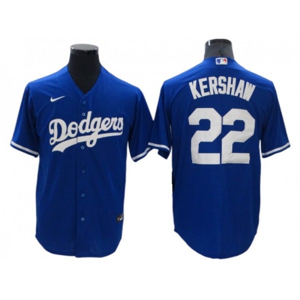 Los Angeles Dodgers #22 Clayton Kershaw Blue Alternate Cool Base Jersey