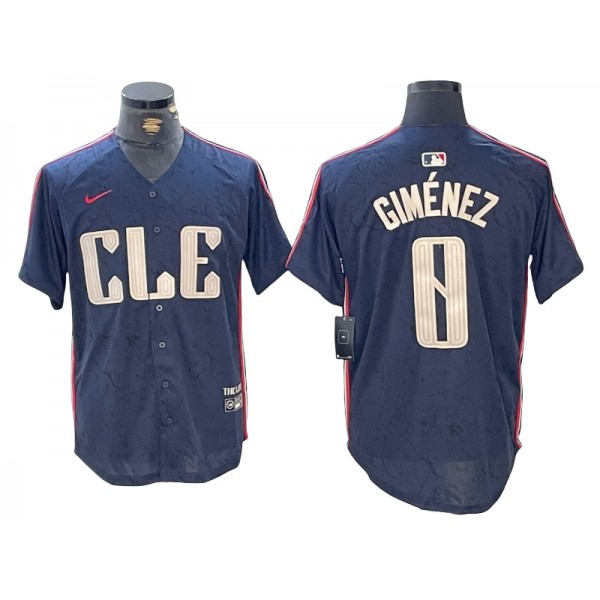 Cleveland Guardians #0 Andres Gimenez Navy 2024 City Connect Limited Jersey