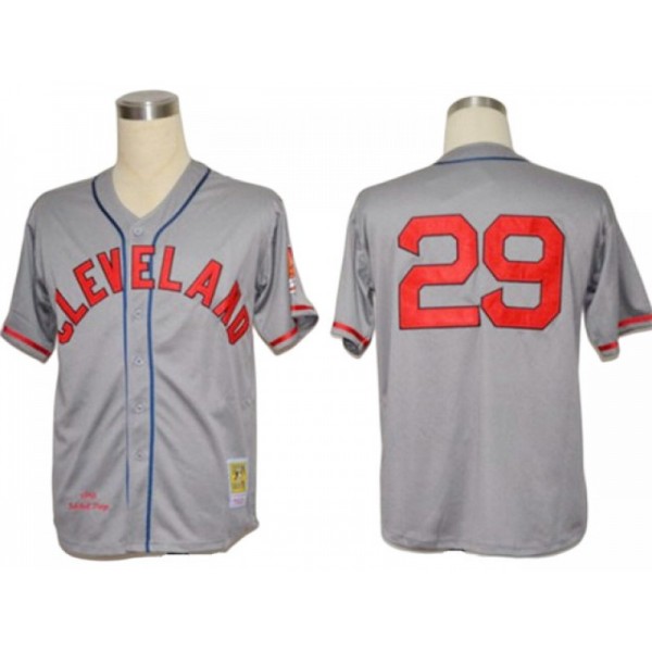 Cleveland Indians #29 Satchel Paige Gray 1948 Throwback Jersey