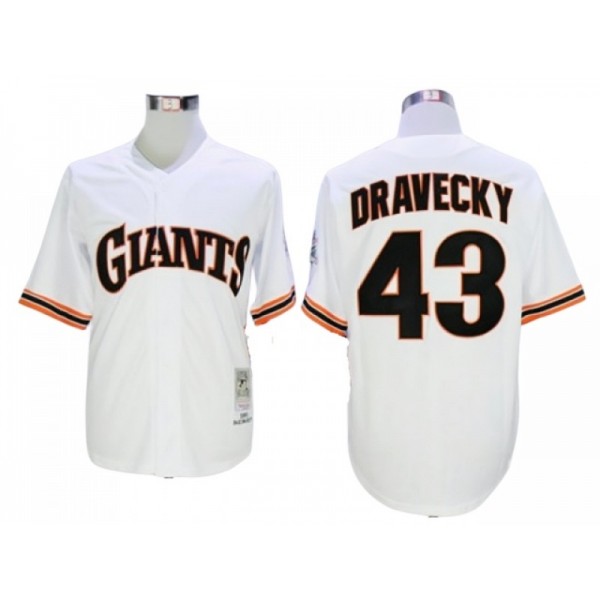 San Francisco Giants #43 Dave Dravecky White Throwback Jersey