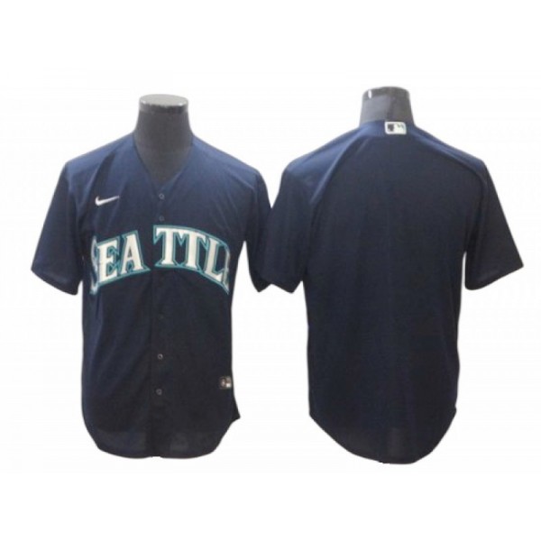 Seattle Mariners Blank Navy Alternate Cool Base Jersey