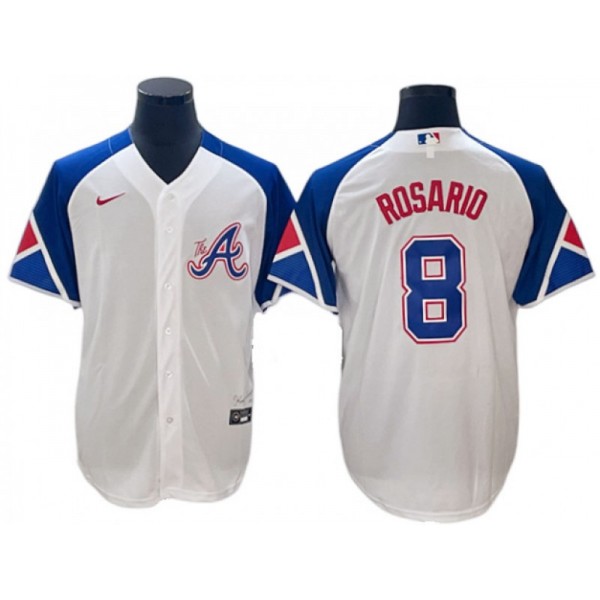 Atlanta Braves #8 Eddie Rosario White 2023 City Connect Jersey