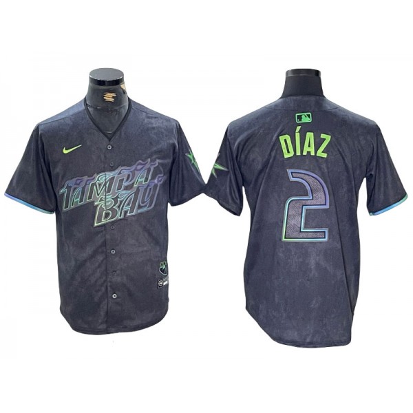 Tampa Bay Rays #2 Yandy Diaz Charcoal 2024 City Connect Limited Jersey