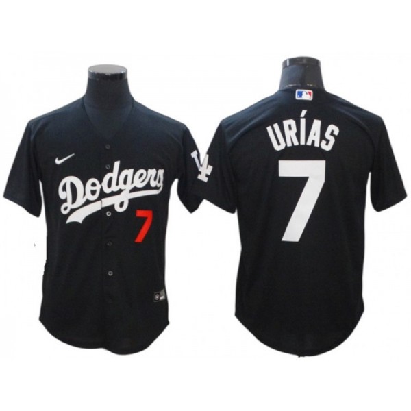 Los Angeles Dodgers #7 Julio Urias Black Turn Back The Clock Cool Base Jersey