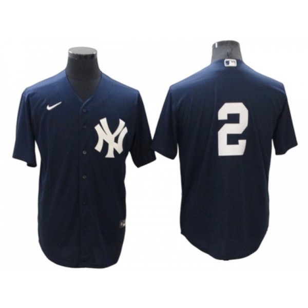 New York Yankees #2 Derek Jeter Navy Alternate Cool Base Jersey