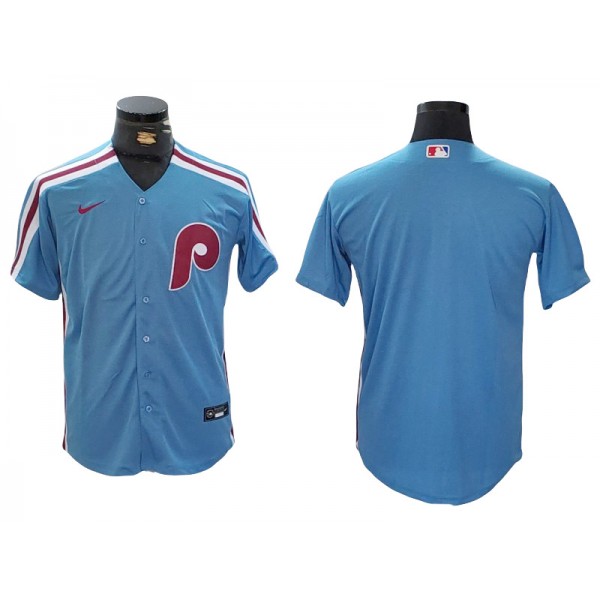 Philadelphia Phillies Blank Light Blue Cool Base Jersey