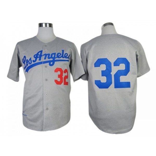 Los Angeles Dodgers #32 Sandy Koufax Gray 1963 Throwback Jersey