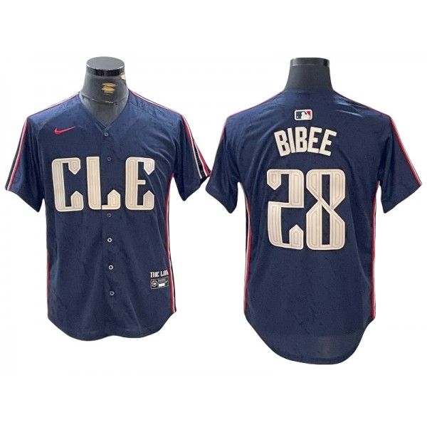 Cleveland Guardians #28 Tanner Bibee Navy 2024 City Connect Limited Jersey