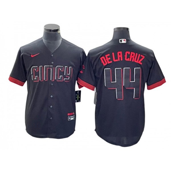 Cincinnati Reds #44 Elly De La Cruz Black 2023 City Connect Jersey