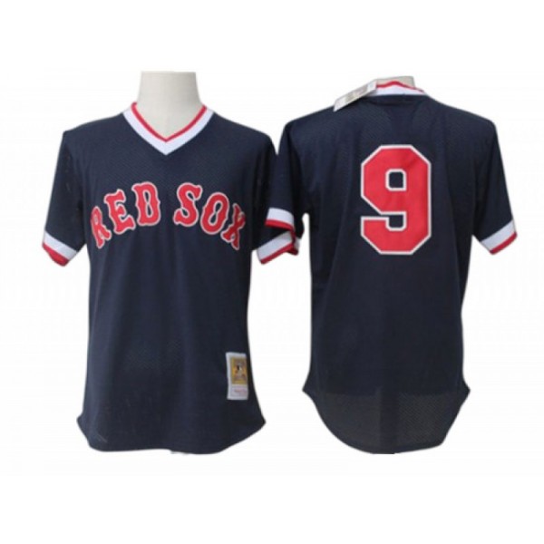 Boston Red Sox #9 Ted Williams Navy Throwback Jersey