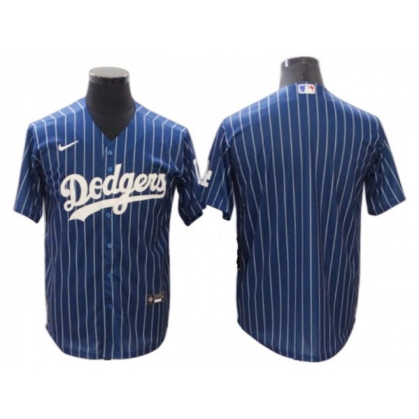 Los Angeles Dodgers Blank Blue Pinstripe Cool Base Team Jersey