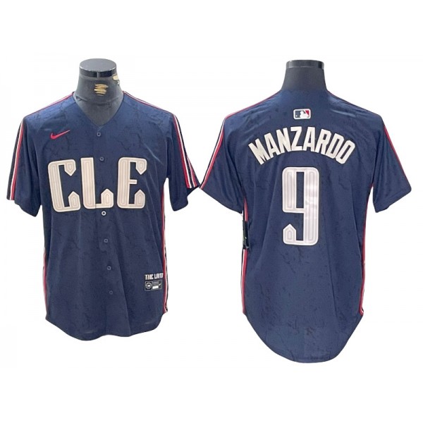 Cleveland Guardians #9 Kyle Manzardo Navy 2024 City Connect Limited Jersey