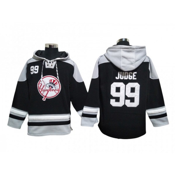 New York Yankees #99 Aaron Judge Black Pullover Hoodie Jersey