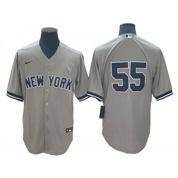 New York Yankees #55 Carlos Rodón Gray Road Cool Base Jersey