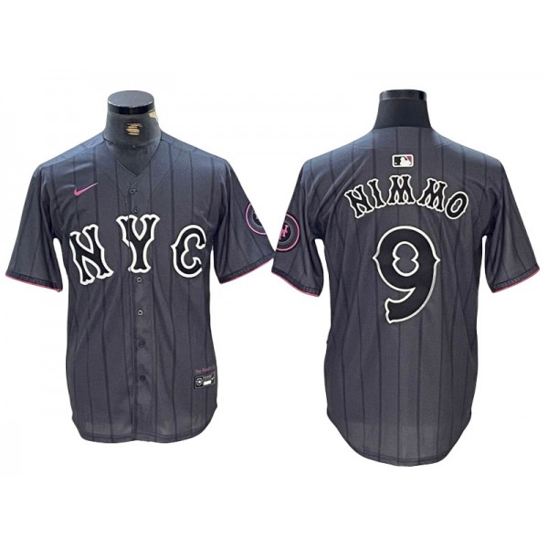 New York Mets #9 Brandon Nimmo Graphite 2024 City Connect Limited Jersey