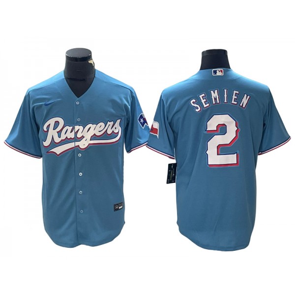 Texas Rangers #2 Marcus Semien Light Blue Cool Base Jersey