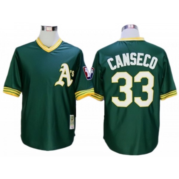 Oakland Athletics #33 Jose Canseco Green Throwback Jersey