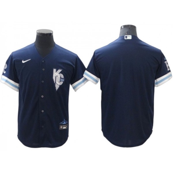 Kansas City Royals Blank Navy City Connect Cool Base Jersey