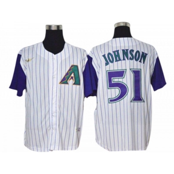 Arizona Diamondbacks #51 Randy Johnson White Cooperstown Collection Player Jersey