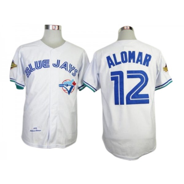 Toronto Blue Jays #12 Roberto Alomar White Throwback Jersey