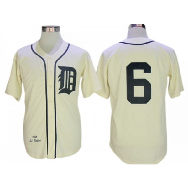 Detroit Tigers #6 Al Kaline Cream 1968 Throwback Jersey