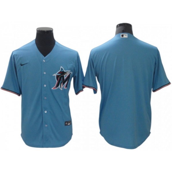 Miami Marlins Blank Light Blue Alternate Cool Base Jersey