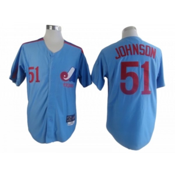 Montreal Expos #51 Randy Johnson Blue Throwback Jersey