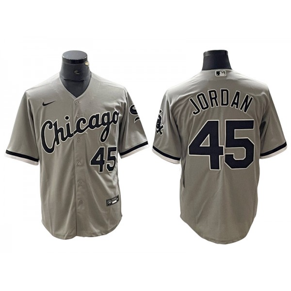 Chicago White Sox #45 Michael Jordan Gray Cool Base Jersey