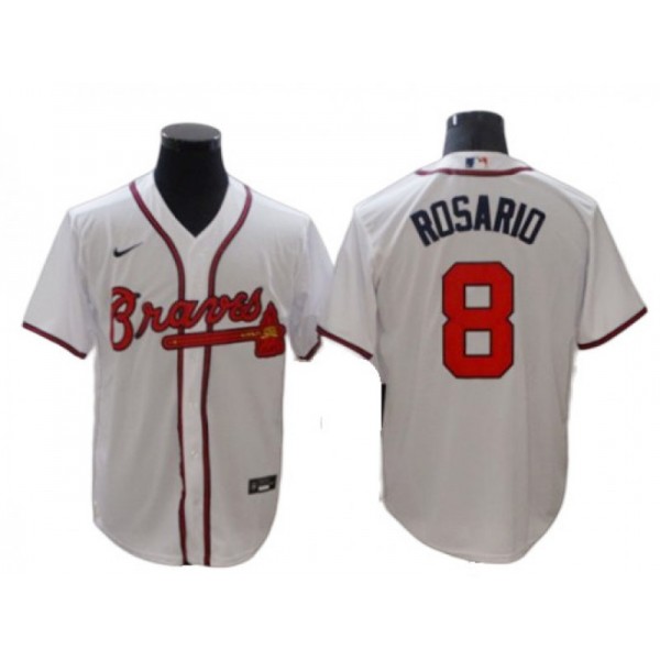 Atlanta Braves #8 Eddie Rosario White Home Cool Base Jersey