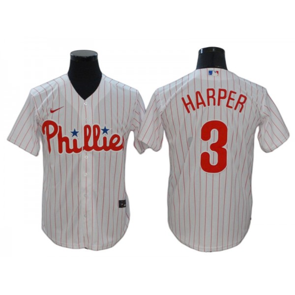 Philadelphia Phillies #3 Bryce Harper White Home Cool Base Jersey