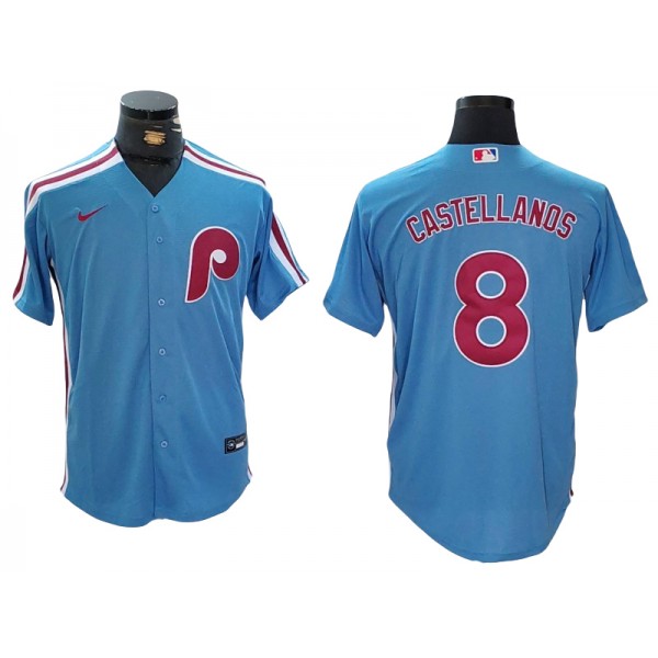 Philadelphia Phillies #8 Nick Castellanos Light Blue Limited Jersey