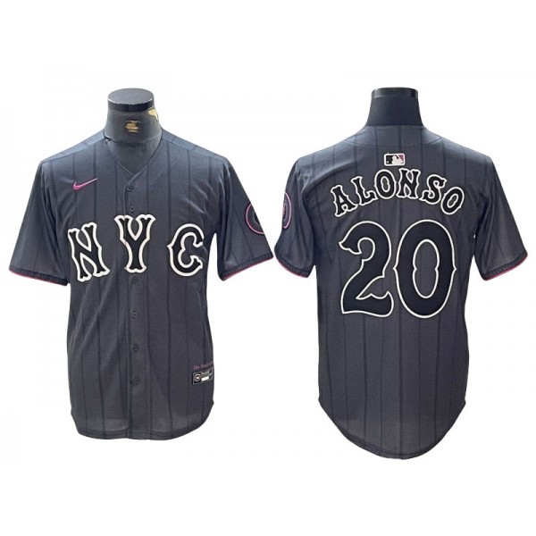 New York Mets #20 Pete Alonso Graphite 2024 City Connect Limited Jersey