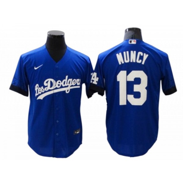 Los Angeles Dodgers #13 Max Muncy Royal City Connect Cool Base Jersey