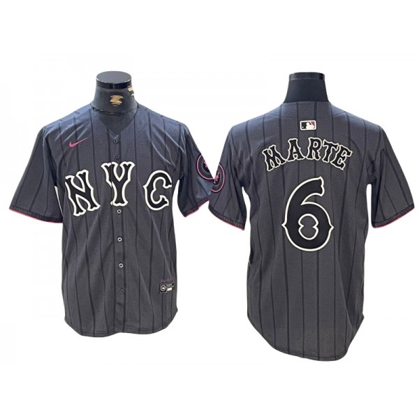 New York Mets #6 Starling Marte Graphite 2024 City Connect Limited Jersey