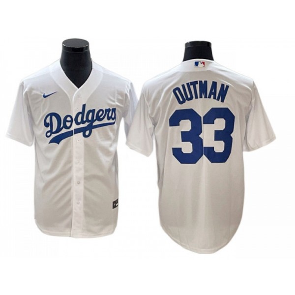 Los Angeles Dodgers #33 James Outman White Home Cool Base Jersey