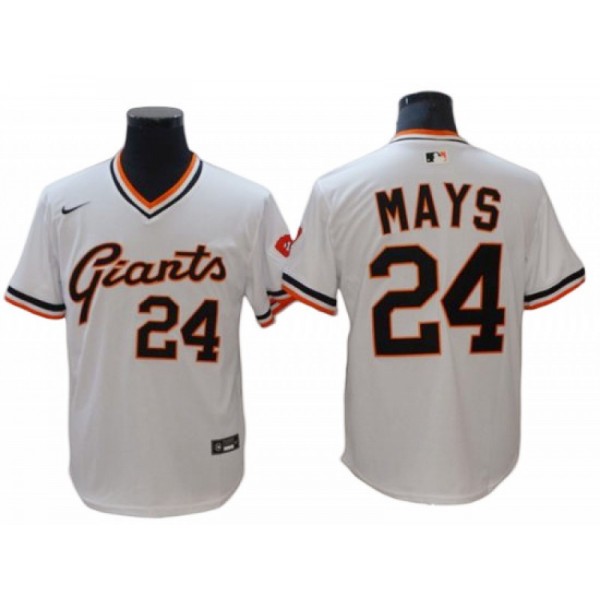 San Francisco Giants #24 Willie Mays Vintage White Jersey