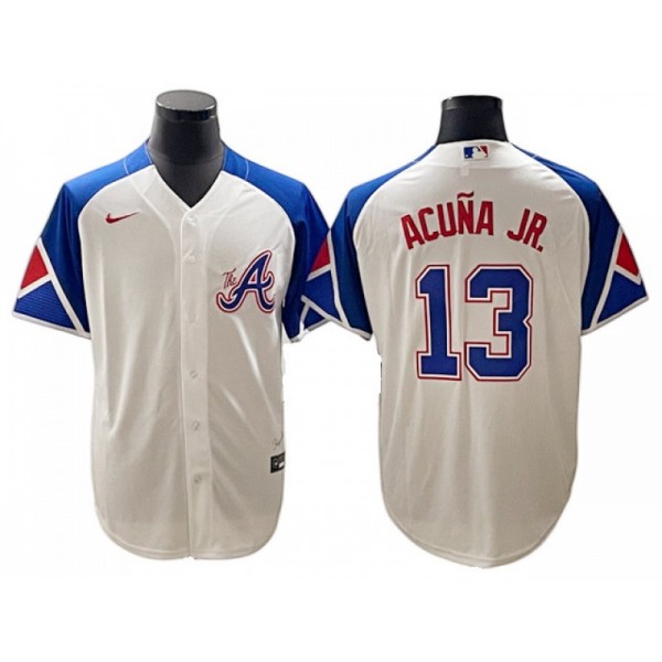 Atlanta Braves #13 Ronald Acuna Jr. White 2023 City Connect Jersey