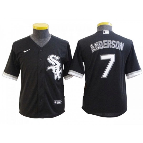 Chicago White Sox #7 Tim Anderson Youth Black Cool Base Jersey